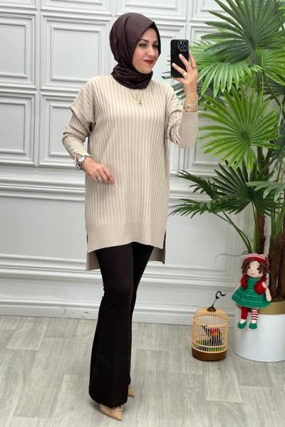 34121 Merserize Tunik Taş Rengi