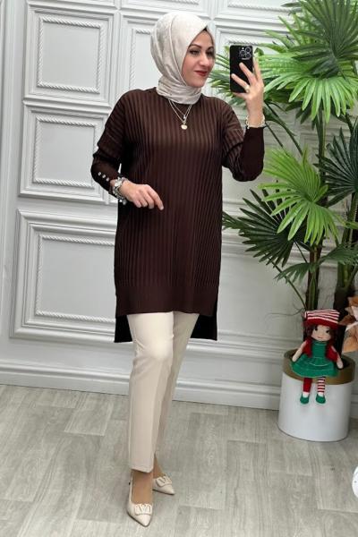 34121 Merserize Tunik Kahverengi