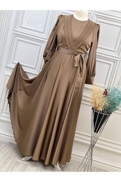 3429 Saten Elbise Kahve Diğer