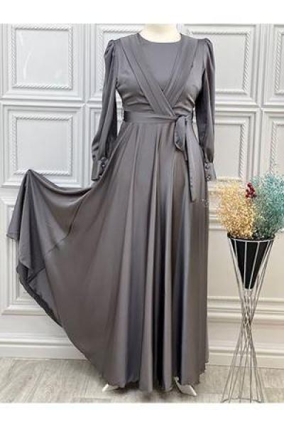 3429 Saten Elbise Gri Diğer