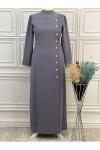 3480 Kalem Elbise Gri Gri