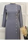 3480 Kalem Elbise Gri Diğer