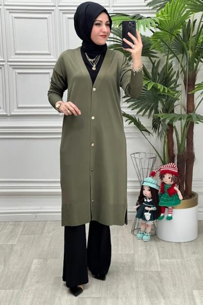 35023 Merserize Hırka Haki