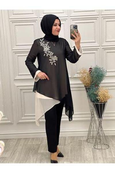 36439 Çiçek Detaylı Tunik Diğer