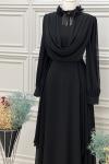 3674 Ahenk Elbise Siyah Siyah