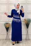 3715 İren Elbise Saks Mavisi