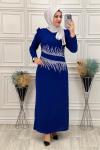 3715 İren Elbise Saks Mavisi