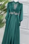 3753 Yankı Elbise Zümrüt