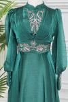 3753 Yankı Elbise Zümrüt