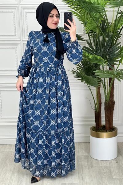 3788 Güleda Elbise Mavi