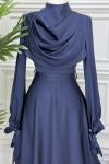 3806 Balkız Elbise  Lacivert