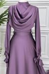 3806 Balkız Elbise  Lila