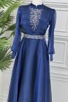 3824 Yudum Elbise  Lacivert