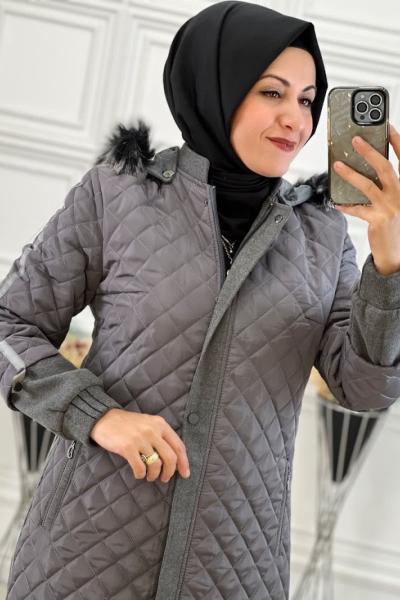 3825 Kapitone Pardesü Gri