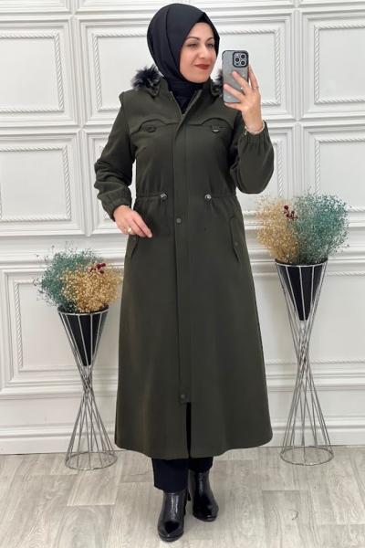 3833 Kaşe Kaban Haki