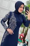 3844 Refah Elbise Lacivert