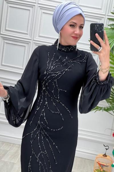 3932 Elbise Siyah