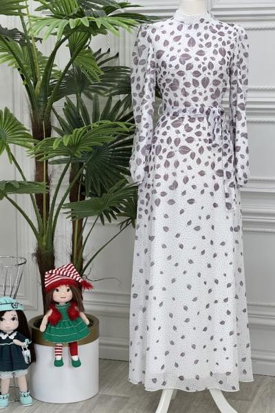 3946 Nurgül Elbise Ekru