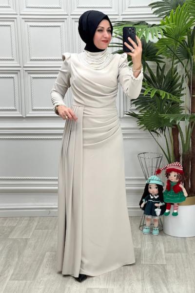 3973 Elbise Taş Rengi