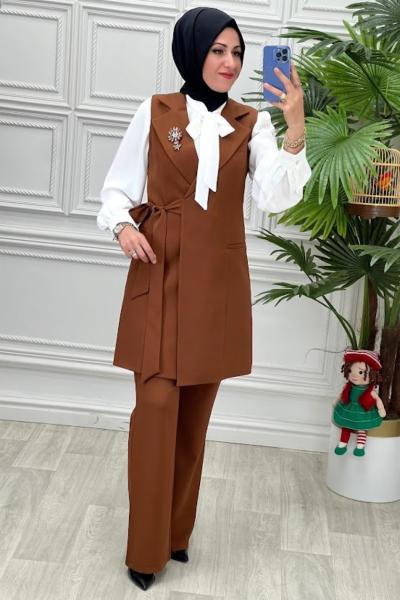 4003 Tunik Takım Kahverengi