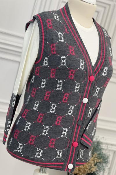 4027 Yelek Takım Gri Açık Gri