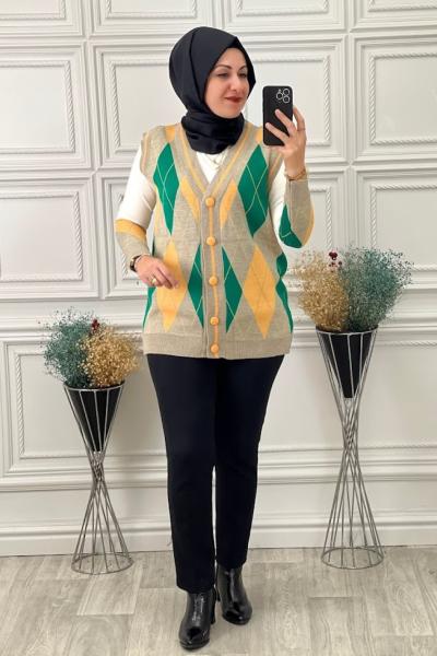 4030 Yelek Takım Taş Taş Rengi