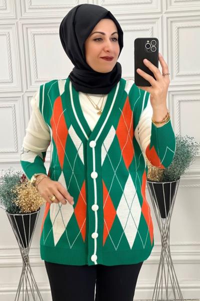 4030 Yelek Takım Zümrüt Zümrüt