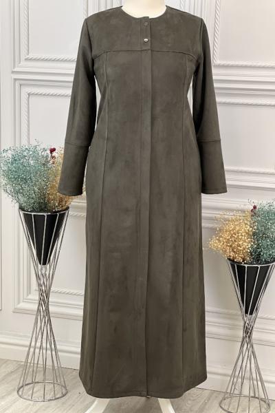 4035 Süet Pardesü Haki Haki