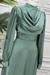 4039 Dilge Elbise  Mint Yeşili