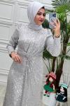 4083 Nigar Elbise Açık Gri