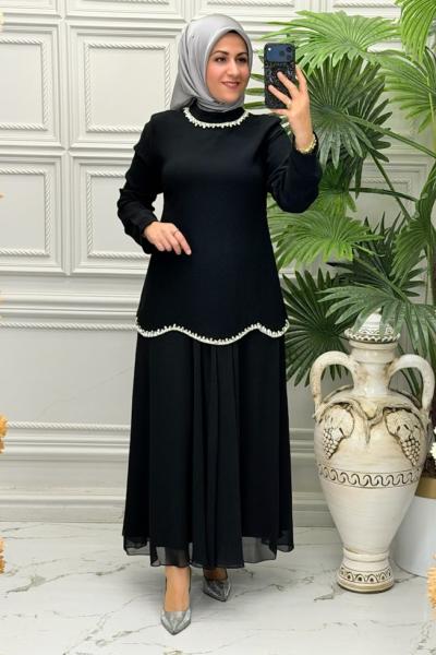 4104 Tunik Takım  Siyah