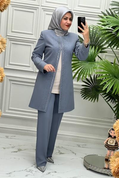 4109 Tunik Takım Gri