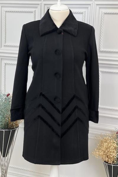 4121 Eteği Biyeli Çelik Örgü Ara Boy Kap Siyah