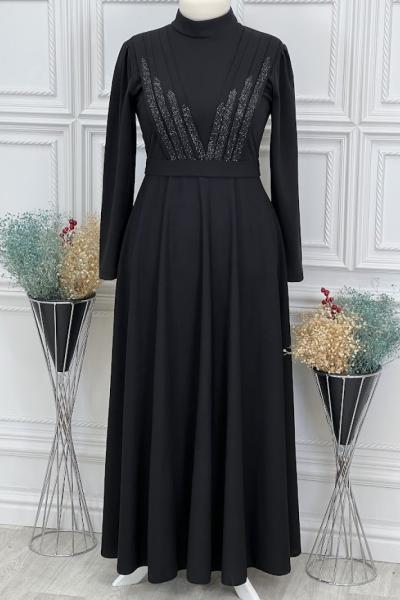 4126 Parla Elbise Siyah