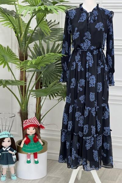 4138 Dila Elbise Siyah