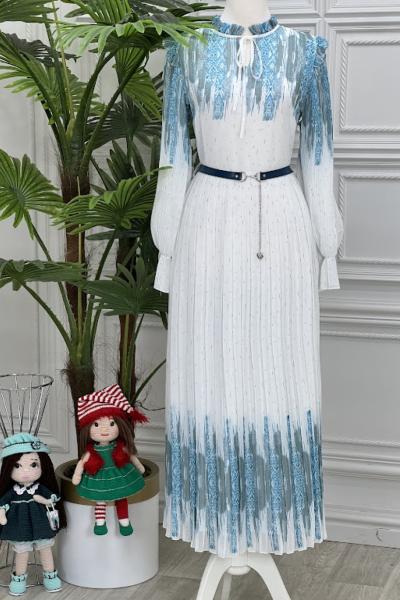 4162 Berrak Elbise Mint Yeşili