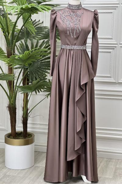 4177 Bengü Saten Abiye Gül