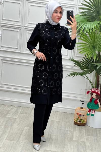 4183 Tunik Takım Siyah