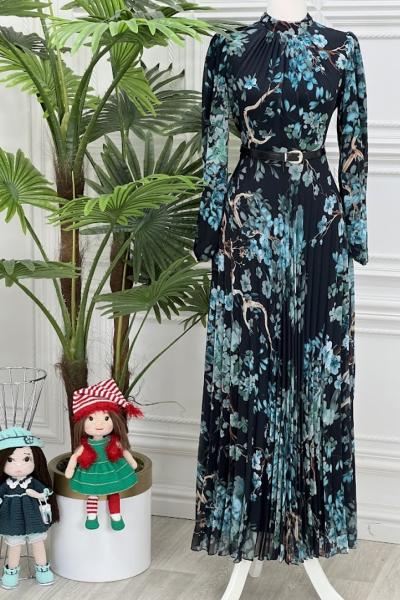 4190 Mihriban Elbise Siyah