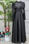 4197 Dicle Elbise Siyah