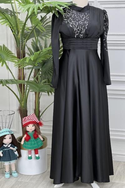 4197 Dicle Elbise Siyah