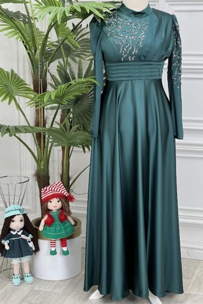 4197 Dicle Elbise Zümrüt