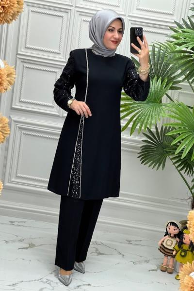 4216 Tunik Takım  Siyah