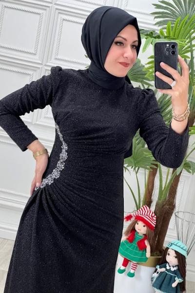 4264 Canhanım Elbise Siyah