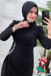 4264 Canhanım Elbise Siyah