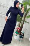 4264 Canhanım Elbise Lacivert