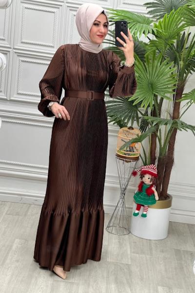 4353 Elbise Kahverengi