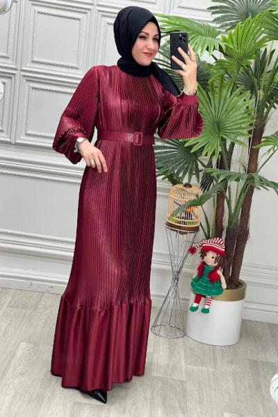 4353 Elbise Bordo