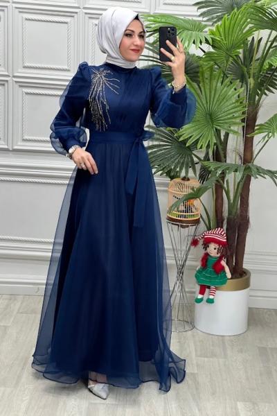 4355 Elbise Lacivert