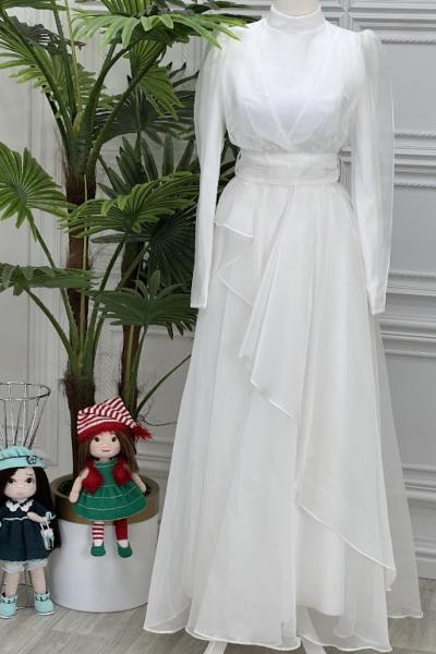 4361 Ravza Elbise Ekru